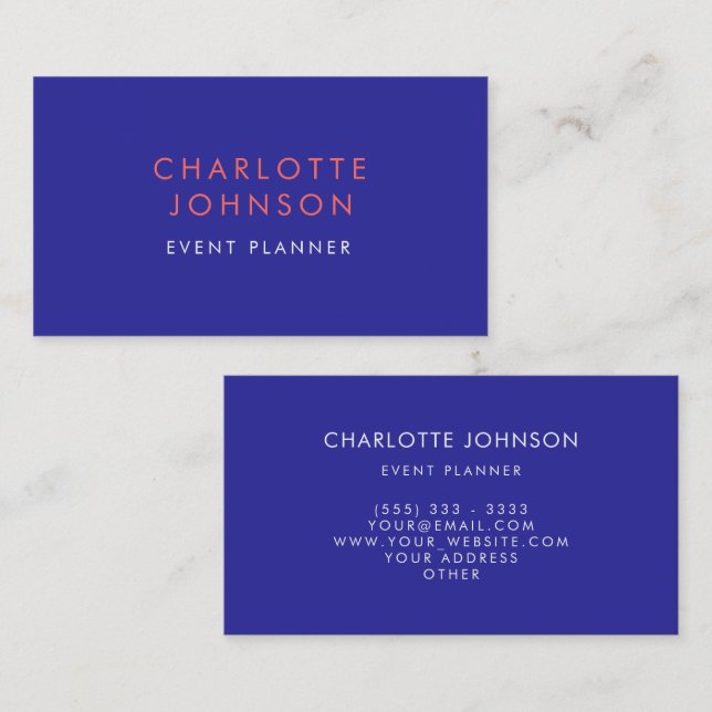 Professional Event Planner Modern Business Card (Front/Back)