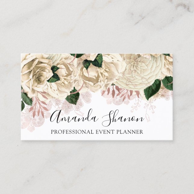 Professional Event Planner Rose Gold Logo QR Code Business Card (Front)