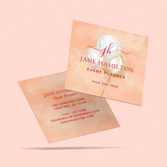 Professional Event Planner Square Business Card (Creator Uploaded)