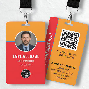 Professional Executive Assistant ID with QR Code Badge