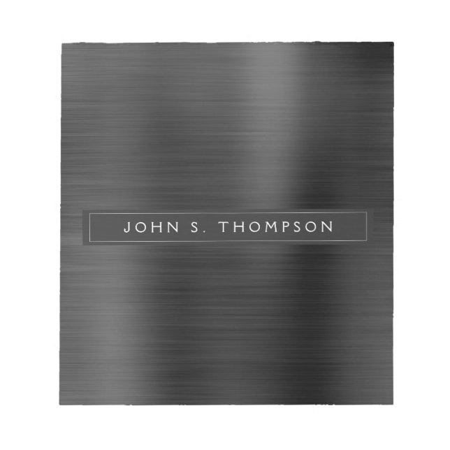 Professional Executive Black Modern Business Notepad (Front)