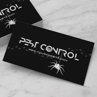 Professional Exterminator Pest Control Black White Business Card