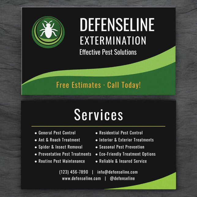 Professional Exterminator Service Company Business Card (Creator Uploaded)