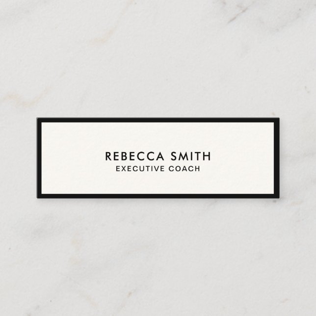 Professional Eyecatching Bold Ivory Social Media Mini Business Card (Front)