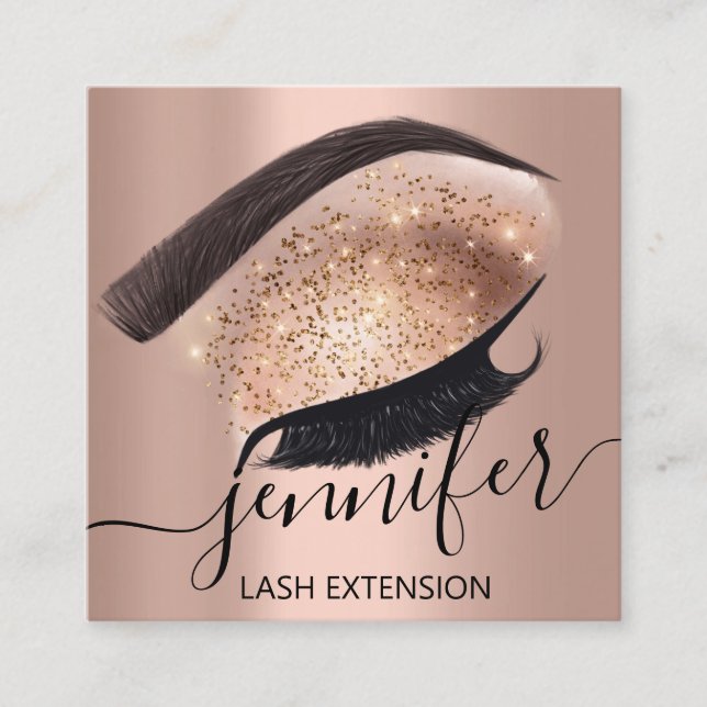 Professional Eyelash Extension Makeup Artist Vips Square Business Card (Front)