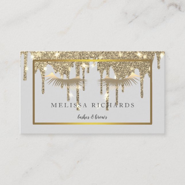 Professional Eyelashes Makeup Artist Black Business Card (Front)