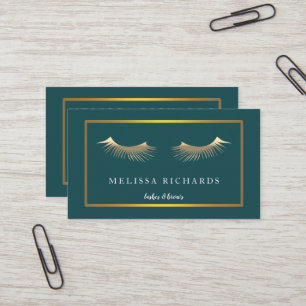 Professional Eyelashes Makeup Artist Black Business Card