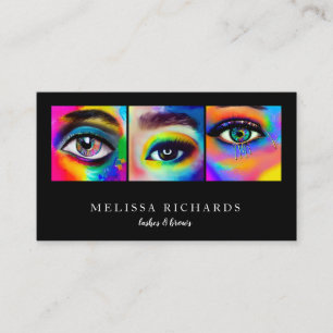Professional Eyelashes Makeup Artist Black Business Card
