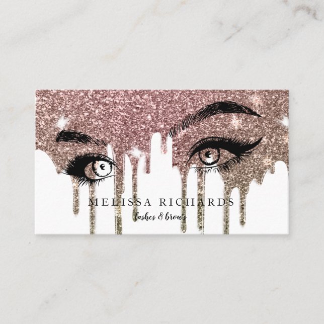 Professional Eyelashes Makeup Artist Black Business Card (Front)