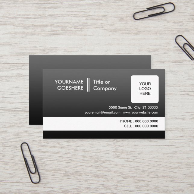 professional fade 2 sided business card (Front/Back In Situ)
