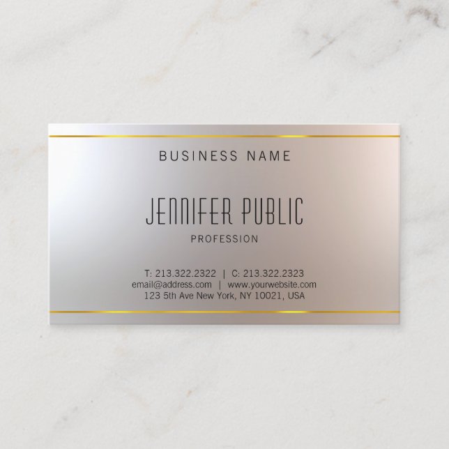 Professional Fashionable Modern Design Glamour Business Card (Front)