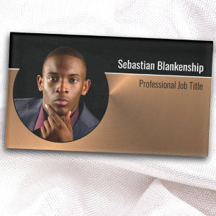Professional Faux Copper Metallic Custom Photo Name Tag