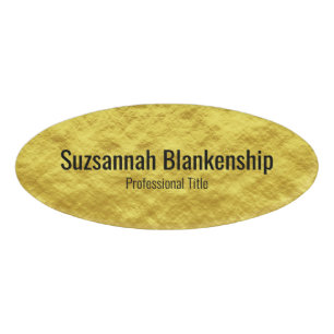 Professional Faux Gold Foil Template Name Tag