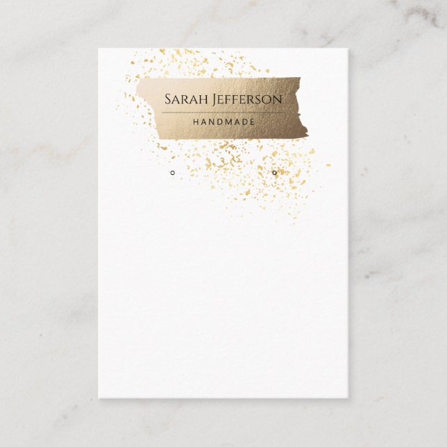 Professional	Faux Gold Minimalist Earring Card (Front)