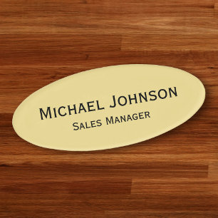 Professional Faux Gold Office Business Magnetic Name Tag