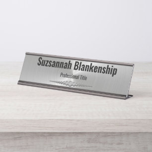Professional Faux  Metallic Custom  Desk Name Plate