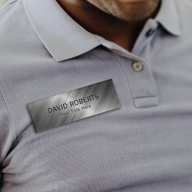 Professional Faux Metallic Modern Name Tag (Creator Uploaded)