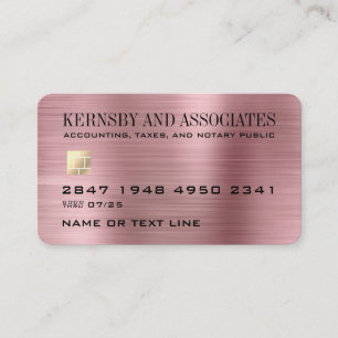 Professional Faux Metallic Pink Credit Card Style