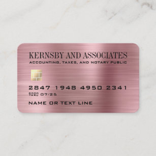 Professional Faux Metallic Pink Credit Card Style