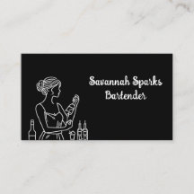 Professional Female Bartender Black and White