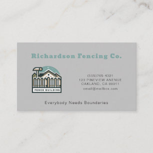Professional Fence Company Fencing Service Business Card