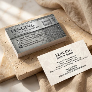 Professional Fence Installation & Repair Services Business Card