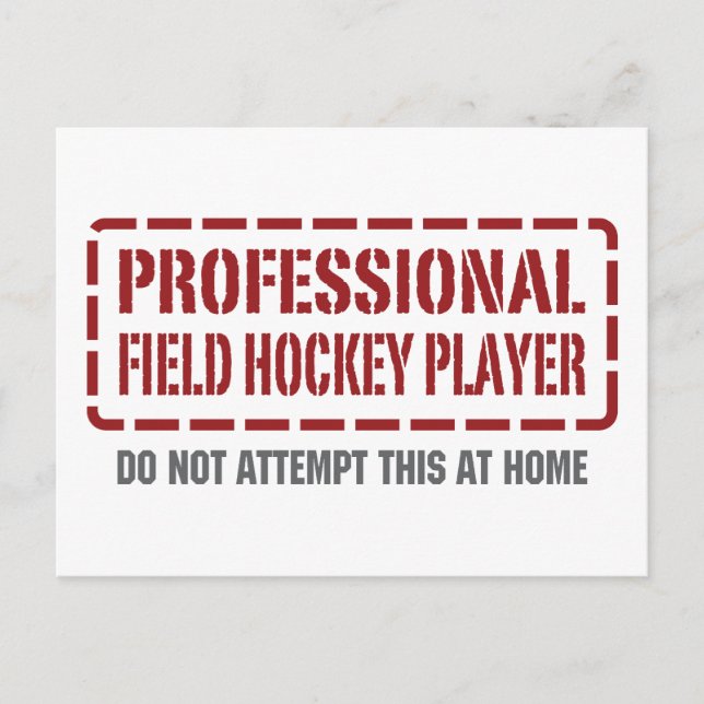 Professional Field Hockey Player Postcard (Front)