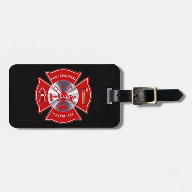 Professional Firefighter (add your contact info) Luggage Tag (Front Horizontal)
