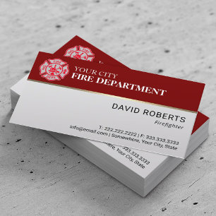Professional Firefighter Fire Department Logo Red Business Card