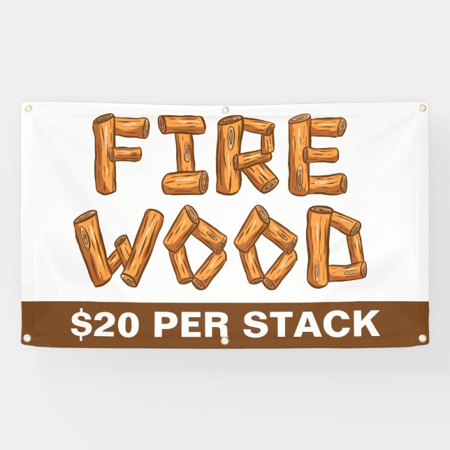 Professional Firewood Wood For Sale Custom Banner (Horizontal)