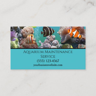 Professional Fish Aquarium Maintenance Service Business Card