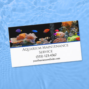 Professional Fish Aquarium Maintenance Service Business Card