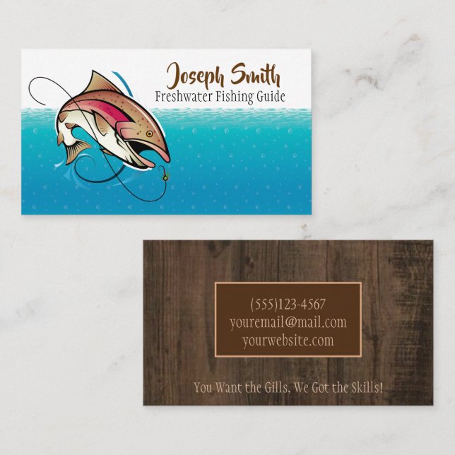 Professional Fishing Guide Service Business Card (Front/Back)