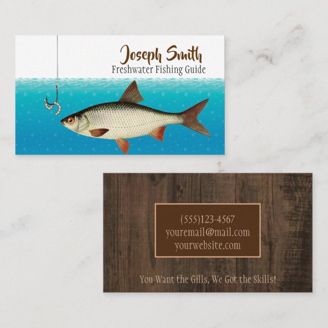 Professional Fishing Guide Service Business Card (Front/Back)