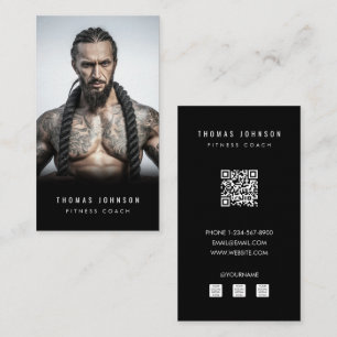 Professional Fitness Coach Social Media Influencer Business Card