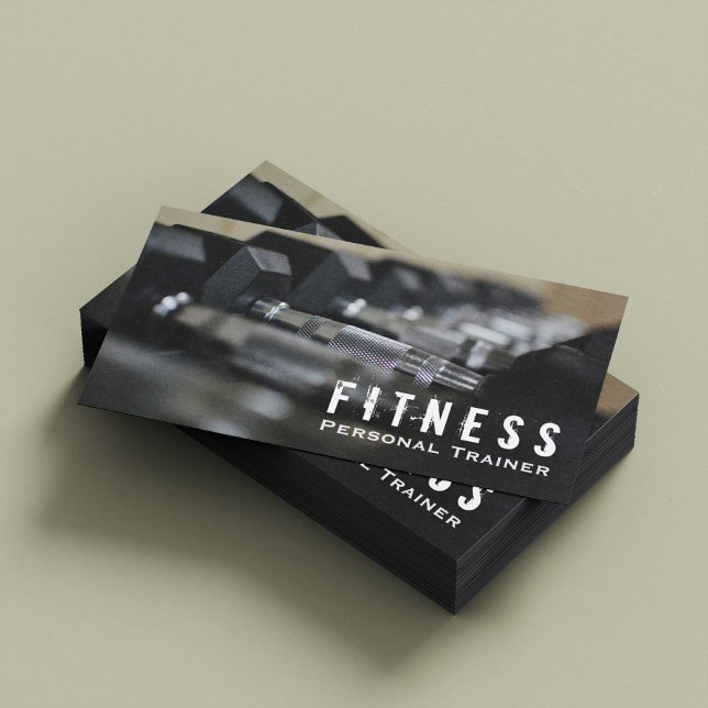 Professional Fitness Personal Trainer Dumbbell Business Card (Creator Uploaded)