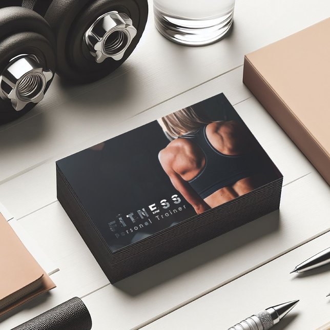Professional Fitness Personal Trainer muscle Business Card (Creator Uploaded)