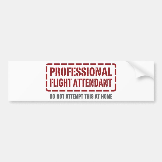 Professional Flight Attendant Bumper Sticker (Front)