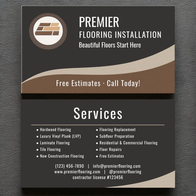 Professional Flooring Installation Company Business Card (Creator Uploaded)
