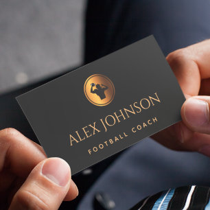 Professional Football Coach Team Agent Gold Black Business Card