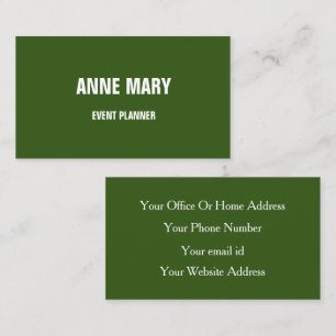 Professional Forest Green White Bright Colourful Business Card