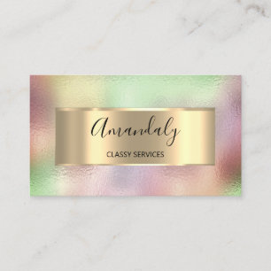 Professional Framed Holograph Smoky Rose Mint Business Card