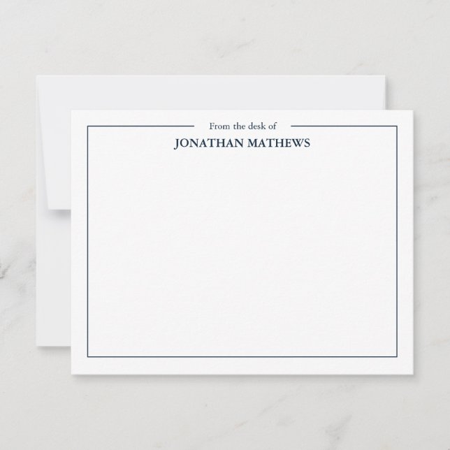 Professional From the desk of Square Border Blue Card (Front)