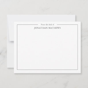 Professional From the desk of Square Border Grey Card