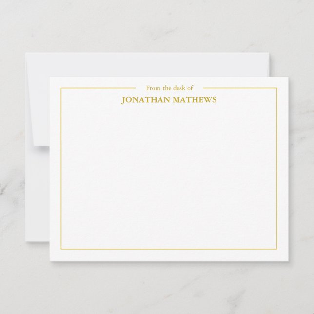 Professional From the desk of Square Border Yellow Card (Front)
