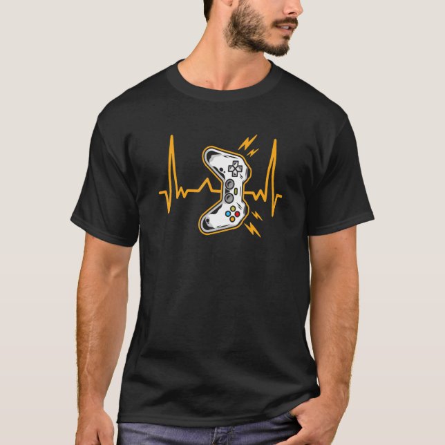 Professional Gamer Controller Heartbeat Gaming T-Shirt (Front)