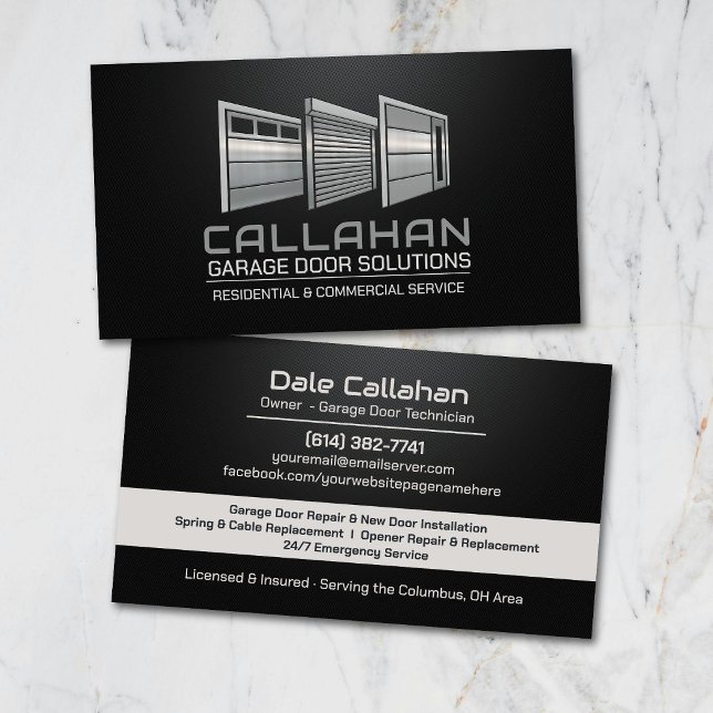 Professional Garage Door Services Technician Business Card (Creator Uploaded)
