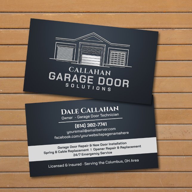 Professional Garage Door Services Technician Business Card (Creator Uploaded)