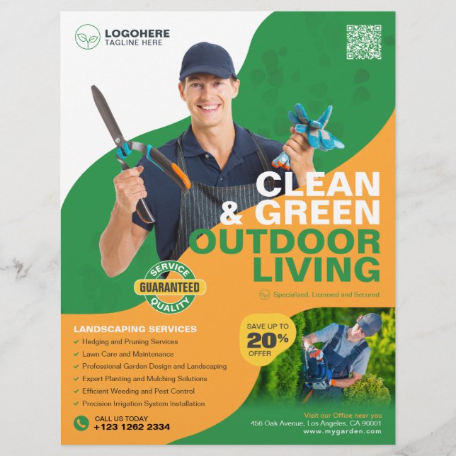 Professional Garden Services, Landscaping Flyer (Front)