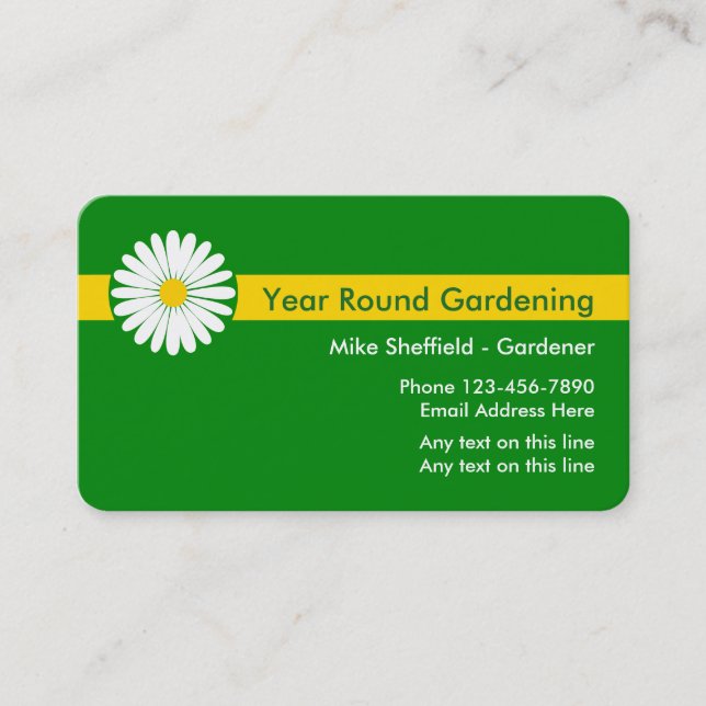 Professional Gardening Business Cards (Front)
